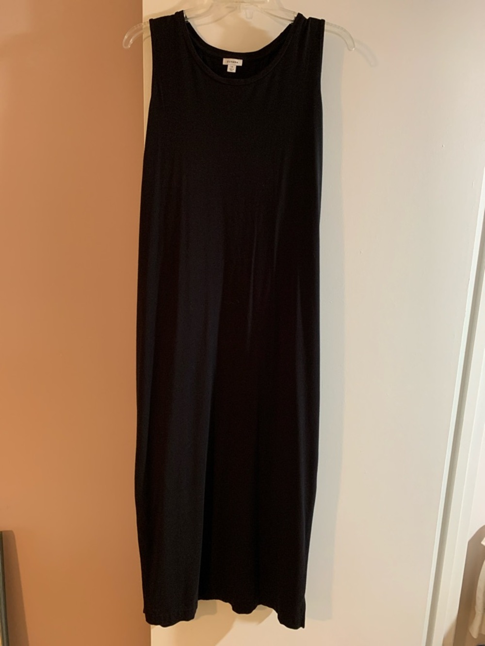 Cuyana Black Sleeveless Drape-Back midi dress - Picture 2 of 12